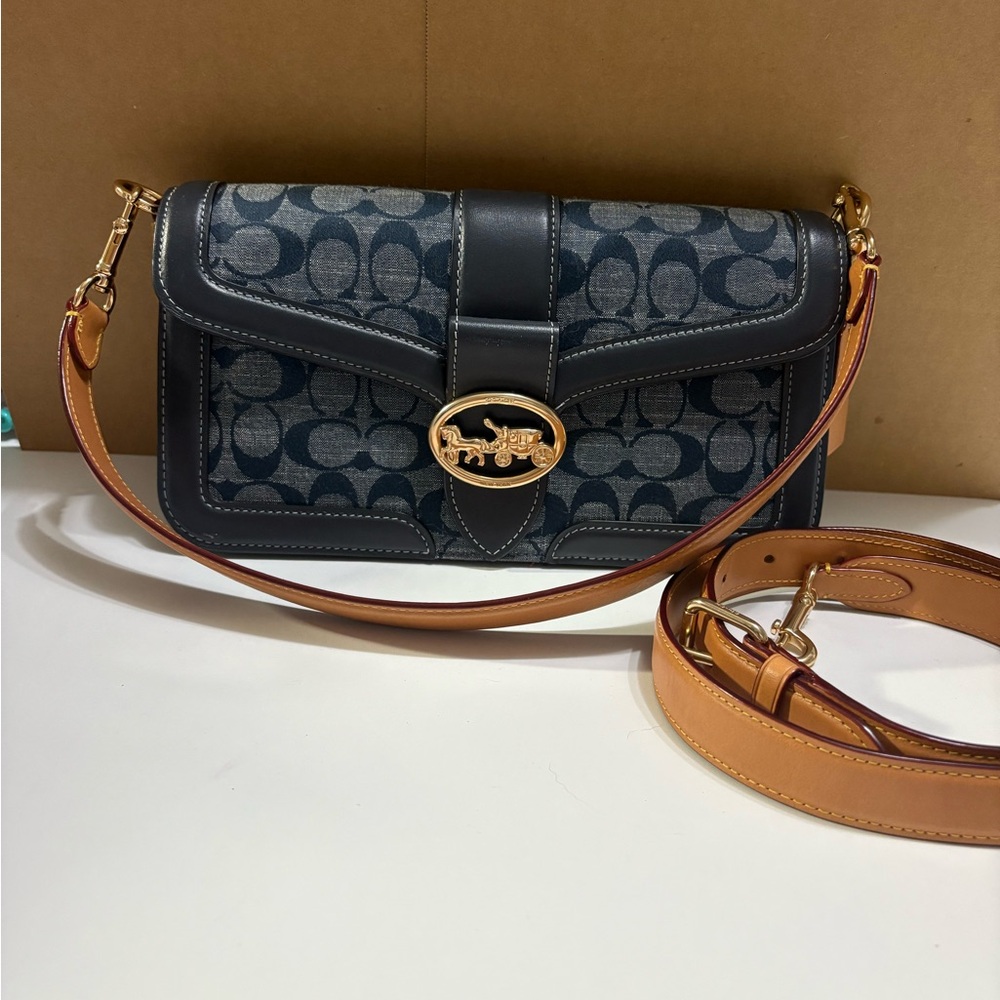 Coach Georgie Shoulder Bag in Signature Chambray C4064